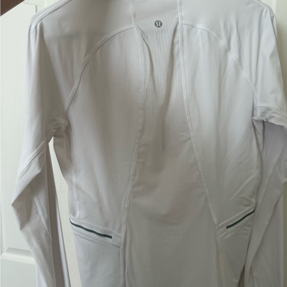 White Quarter-Zip Athletic Jacket - image 3